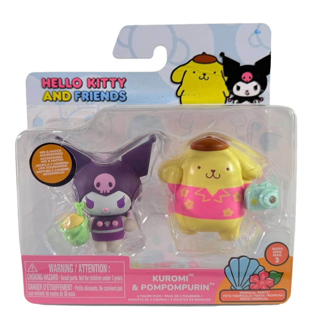Sanrio Hello Kitty and Friends Figure Pack Multi New Tropical Kuromi Pompompurin